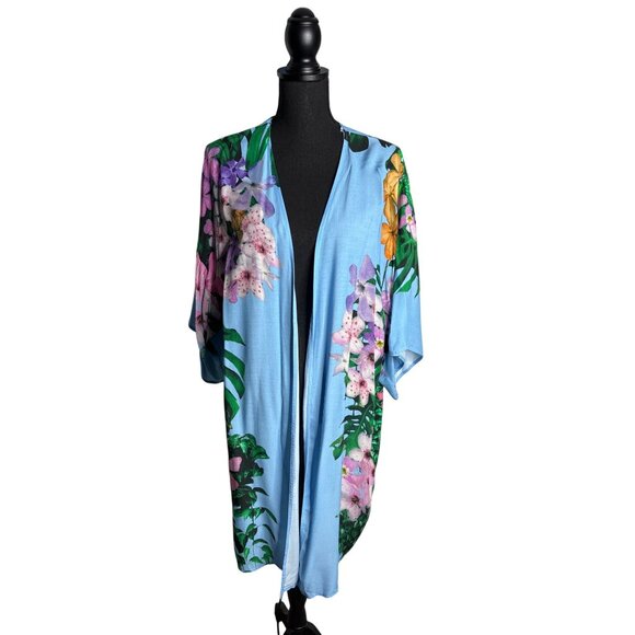 Desigual Women's Colorful Tropical Parrot Kimono M NWT - Picture 1 of 8